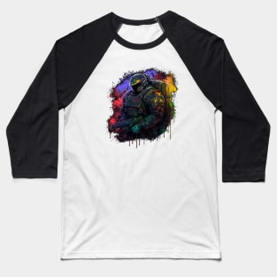 Galactic Guardian: Space Marine Graffiti Baseball T-Shirt